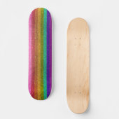 LGBTQIA Pride Flag Glitter Rainbow Glitter Stripes Persoonlijk Skateboard (Voorkant)