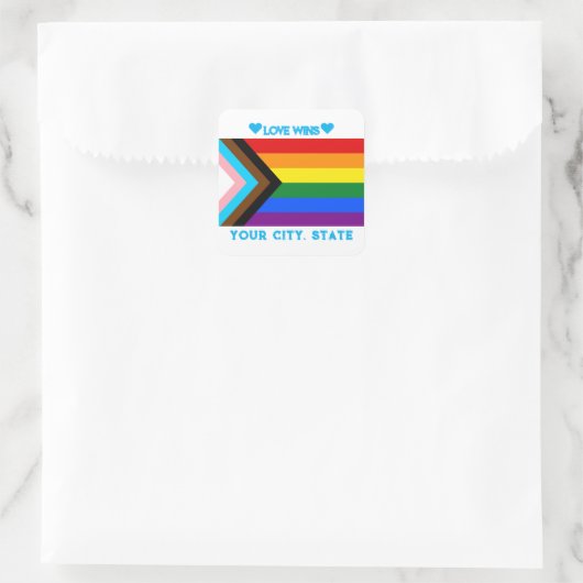 LGBTQIA Pride Flag Vierkante Sticker (Tas)