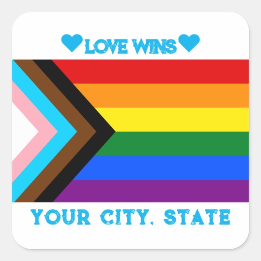 LGBTQIA Pride Flag Vierkante Sticker (Voorkant)