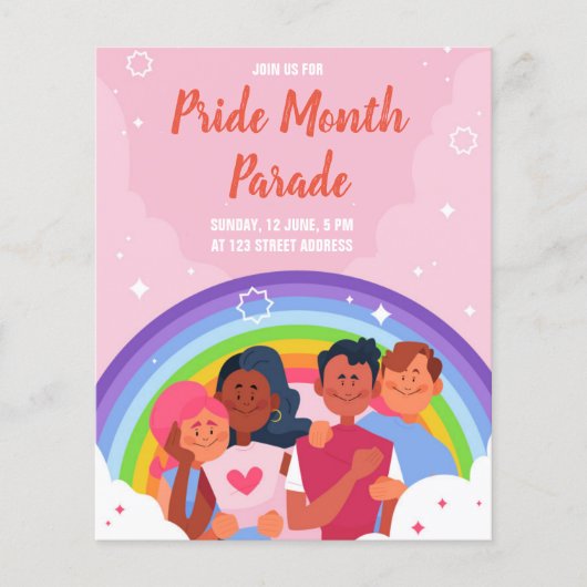 LGBTQIA Pride Month Parade Flyer (Voorkant)