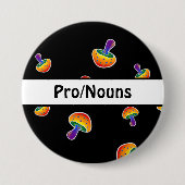  LGBTQIA Pride Mushroom Pronouns Ronde Button 7,6 Cm (Voorkant)