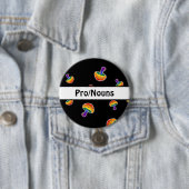  LGBTQIA Pride Mushroom Pronouns Ronde Button 7,6 Cm (In situ)