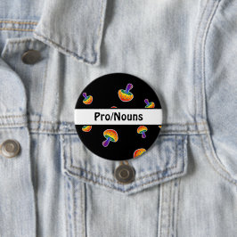  LGBTQIA Pride Mushroom Pronouns Ronde Button 7,6 Cm