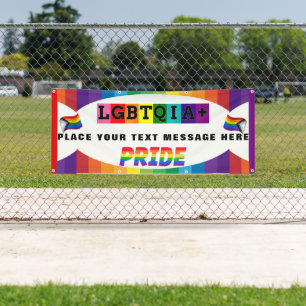 LGBTQIA+ PRIDE-optocht en muur gepersonaliseerd Spandoek