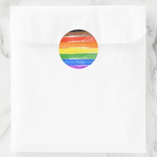 LGBTQIA+ Pride Paint Ronde Sticker (Tas)