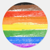 LGBTQIA+ Pride Paint Ronde Sticker (Voorkant)