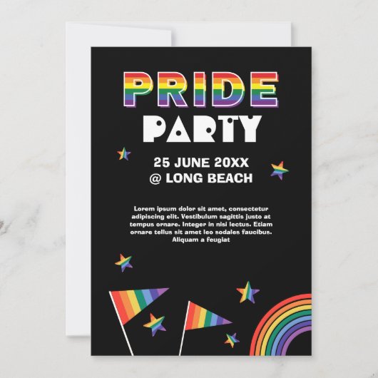  LGBTQIA+ Pride Party Kaart (Voorkant)