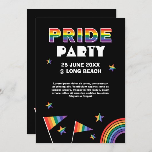 LGBTQIA+ Pride Party Kaart (Voorkant / Achterkant)