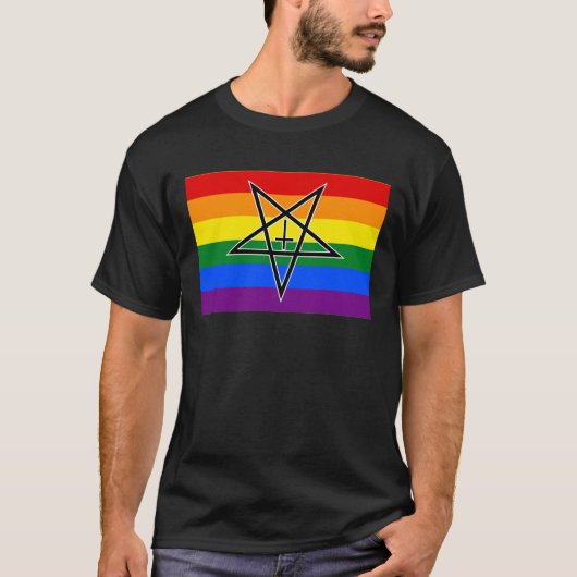 LGBTQIA+ Pride Pentagram T-shirt (Voorkant)
