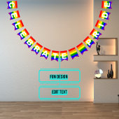 LGBTQIA Pride Rainbow Horizontal Bunting Flags Vlaggetjes