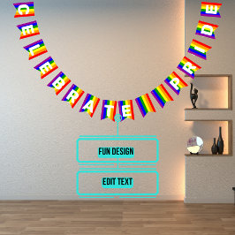 LGBTQIA Pride Rainbow Vertical Bunting Flags Vlaggetjes
