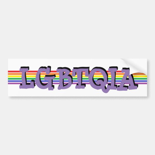 LGBTQIA Pride Regenboemer Bumpersticker (Voorkant)