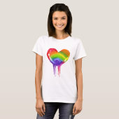 LGBTQIA+ Pride Regenboog Hart T-shirt (Voorkant volledig)