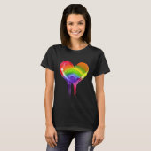 LGBTQIA+ Pride Regenboog Hart T-shirt (Voorkant volledig)