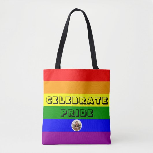LGBTQIA+ Pride Regenboogvlag Tote Bag (Voorkant)