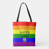 LGBTQIA+ Pride Regenboogvlag Tote Bag (Achterkant)