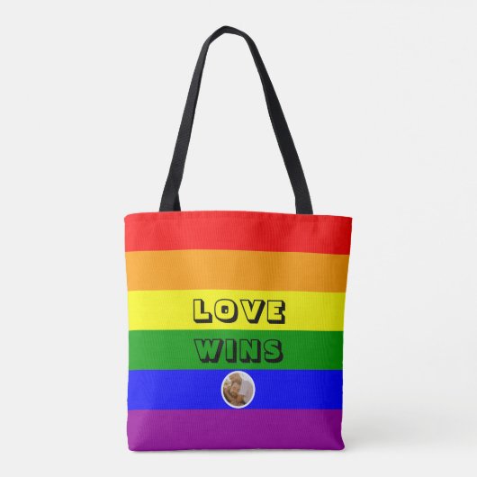 LGBTQIA+ Pride Regenboogvlag Tote Bag (Achterkant)