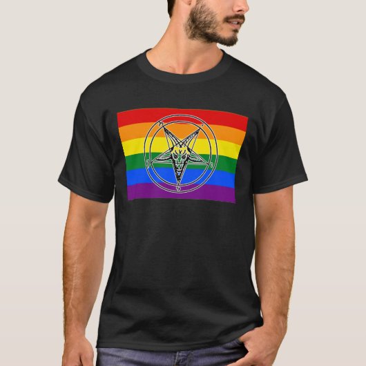 LGBTQIA+ Pride Sigil van Baphomet T-shirt (Voorkant)
