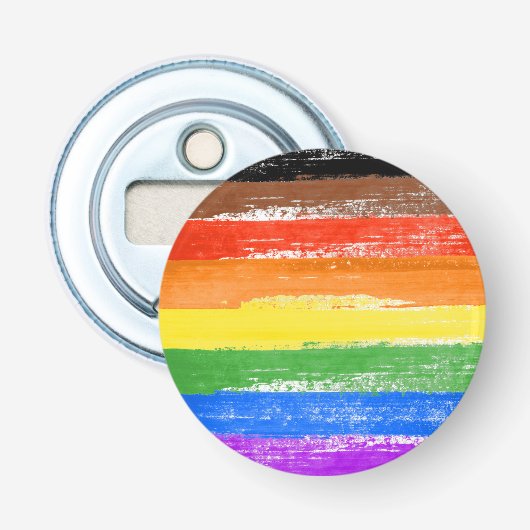 LGBTQIA+ Pride Verf Button Flesopener (Voorkant)
