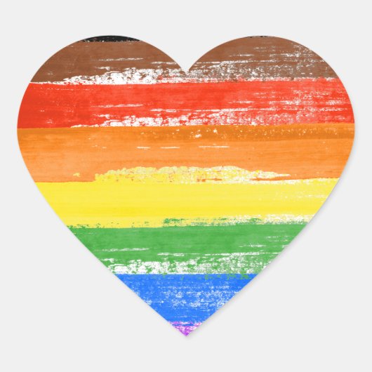 LGBTQIA+ Pride Verf Hart Sticker (Voorkant)