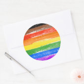 LGBTQIA+ Pride Verf Ronde Sticker (Envelop)