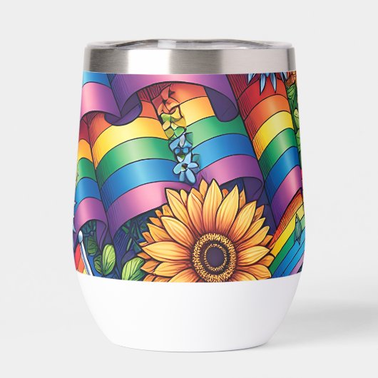 LGBTQIA+ Pride Vlaggen, Regenbogen, Bloemen (Achterkant)