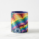 LGBTQIA+ Pride Vlaggen, Regenbogen, Bloemen Mok (Midden)