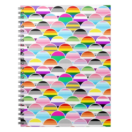LGBTQIA+ Queer Scalloped Pride Flag Fans Notitieboek (Voorkant)