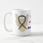 LGBTQIA Rainbow Awareness Ribbon Angel Coffee Mok (Links)