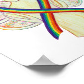 LGBTQIA Rainbow Awareness Ribbon Poster Art Print (Hoek)