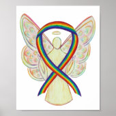 LGBTQIA Rainbow Awareness Ribbon Poster Art Print (Voorkant)