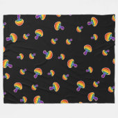 LGBTQIA Rainbow Pride Mushroom Patroon Fleece Deken (Voorkant (Horizontaal))