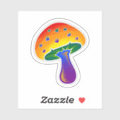 LGBTQIA Rainbow Pride Mushroom Patroon Sticker (Vel)