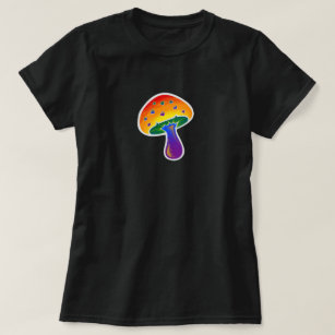 LGBTQIA Rainbow Pride Mushroom Patroon T-shirt