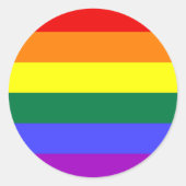 LGBTQIA+ Rainbow Pride-vlag Ronde Sticker (Voorkant)