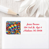 LGBTQIA+ regenbogen en bloemen Etiket (Insitu)