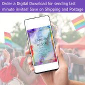 LGBTQIA++ REGENBOOG PRIDE INKT Artistieke Bruiloft Kaart