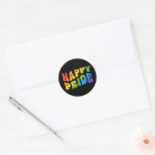 LGBTQIA regenboogretro Happy Pride Month Ronde Sticker (Envelop)