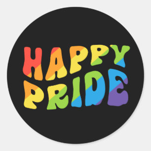 LGBTQIA regenboogretro Happy Pride Month Ronde Sticker