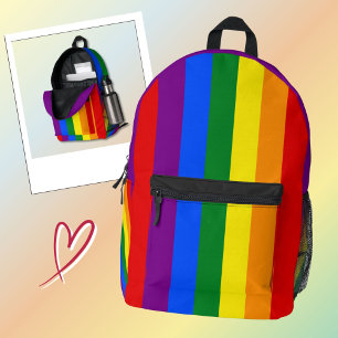 LGBTQIA+ Regenboogvlag Strepen voor Pride Maand - Bedrukte Rugzak