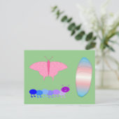 LGBTQIA Transgender Pride Caterpaal naar vlinder Briefkaart (Staand voorkant)