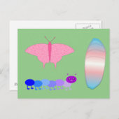 LGBTQIA Transgender Pride Caterpaal naar vlinder Briefkaart (Voorkant / Achterkant)