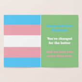 LGBTQIA Transgender Pride Caterpaal naar vlinder Folie Kaarten (Binnen)