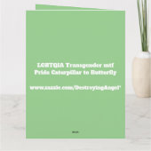 LGBTQIA Transgender Pride Caterpaal naar vlinder Kaart (Achterkant)
