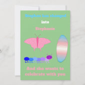 LGBTQIA Transgender Pride Caterpaal naar vlinder Kaart (Voorkant)