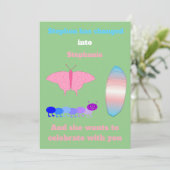 LGBTQIA Transgender Pride Caterpaal naar vlinder Kaart (Staand voorkant)