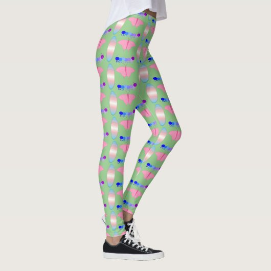 LGBTQIA Transgender Pride Caterpaal naar vlinder Leggings (Rechts)