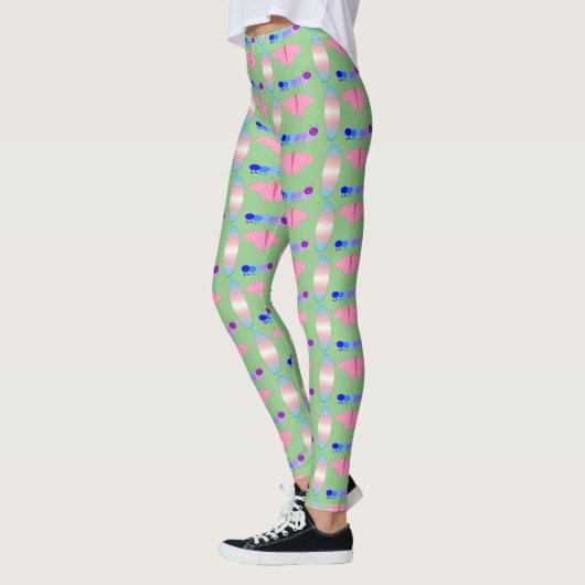 LGBTQIA Transgender Pride Caterpaal naar vlinder Leggings (Links)