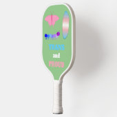 LGBTQIA Transgender Pride Caterpaal naar vlinder Pickleball Paddle (Links)