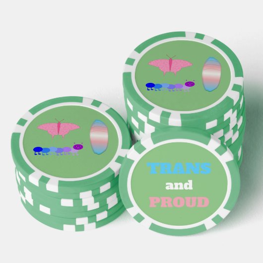 LGBTQIA Transgender Pride Caterpaal naar vlinder Poker Chips (Opstapeling)